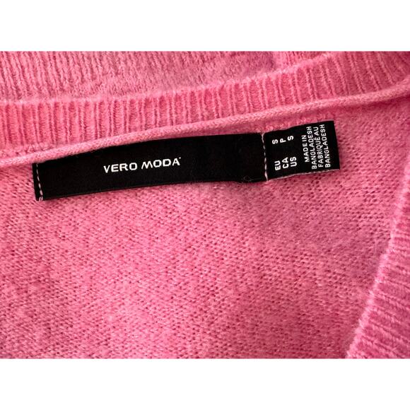 NEW VERO MODA Elly V-Neck Puff Sleeve Knitted Sweater Size S - Picture 6 of 9